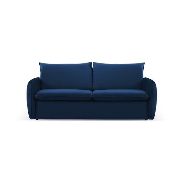 Tumši zils samta izvelkamais dīvāns 214 cm Vienna – Cosmopolitan Design