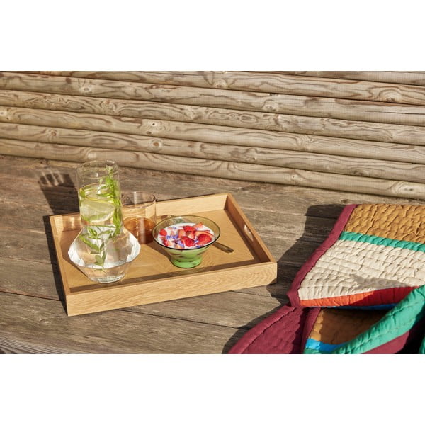 Servēšanas koka servēšanas paplāte 35x45 cm Structure – Hübsch-image-2