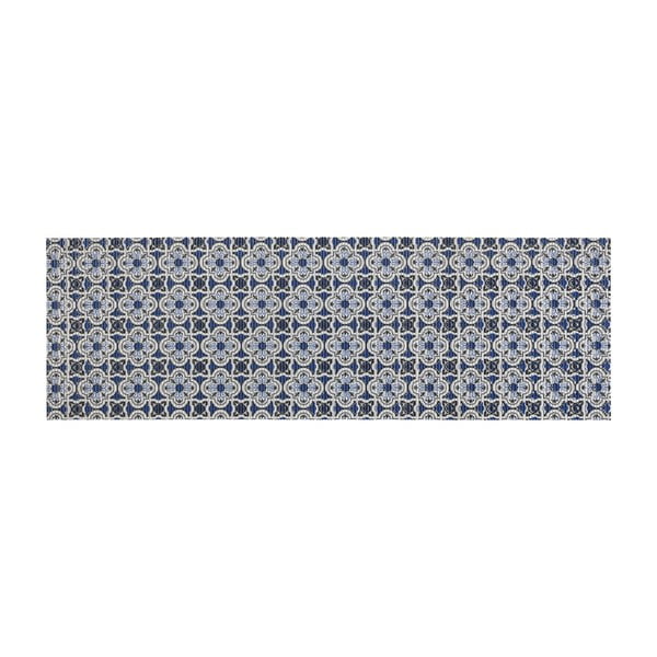 Balts/zils plastmasas vannas istabas paklājs 65x200 cm Murcia – Wenko