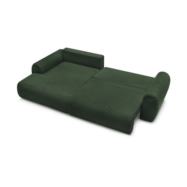 Tumši zaļš velveta salokāms stūra dīvāns (ar kreiso stūri) Lucien – Bobochic Paris-image-4