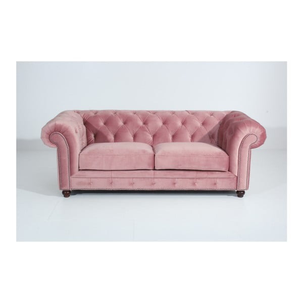 Rozā dīvāns Max Winzer Orleans Velvet, 216 cm