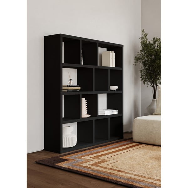 Melns grāmatplaukts 150x159 cm Berlin – TemaHome-image-1