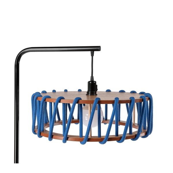 Stāvlampa ar melnu konstrukciju un lielu zilu abažūru EMKO Macaron-image-1