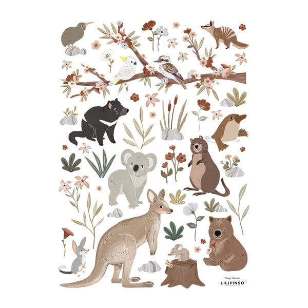 Uzlīmju loksne 30x42 cm Australian Animals – Lilipinso