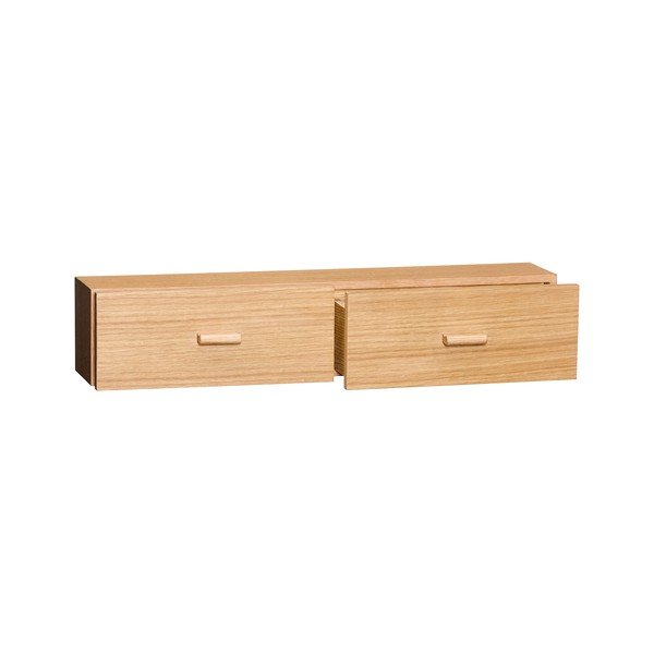 Dabīga toņa sienas plaukts ar ozolkoka imitāciju 60 cm Shuno – Hübsch-image-4