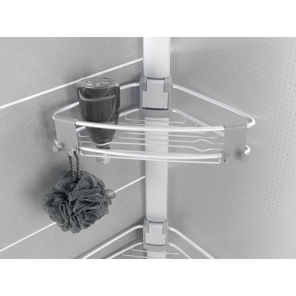 Matētas sudraba krāsas alumīnija izvelkams vannas istabas plaukts Purio – Wenko-image-2