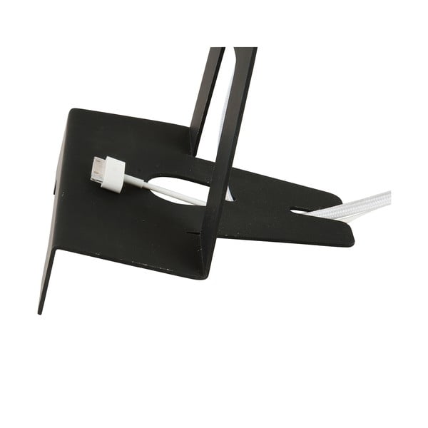 Galda lampa ar planšetdatora statīvu, melna-image-2