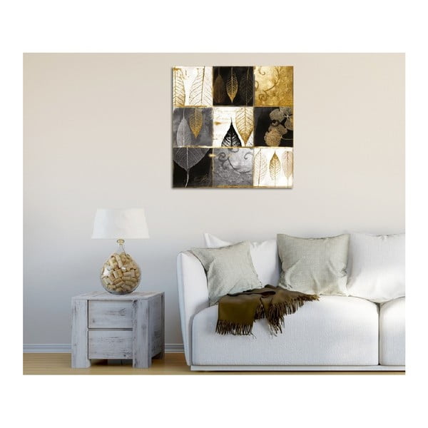 Glezna uz audekla Golden Leaves, 45 x 45 cm-image-2
