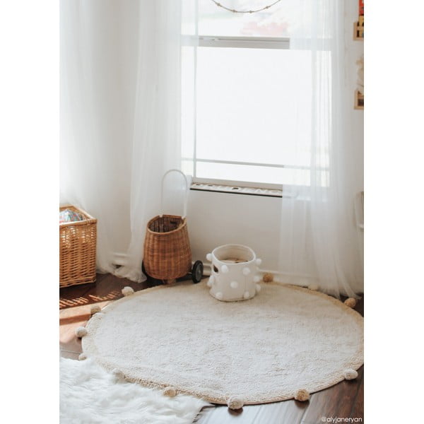 Bēšs mazgājams/ar rokām darināts kokvilnas bērnu paklājs ø120 cm Bubbly Honey – Lorena Canals-image-1