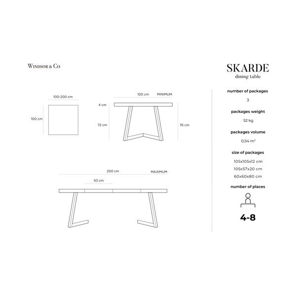 Izvelkamais ēdamgalds no ozola masīvkoka Windsor & Co Sofas Skarde, ø 100 cm-image-4