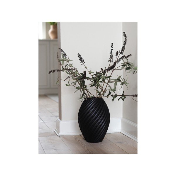Melna porcelāna vāze Morsø River, augstums 26 cm-image-1