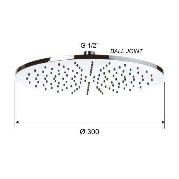 Balta misiņa griestu dušas galva ø 30 cm – Sapho-image-1