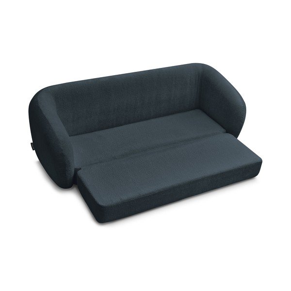 Tumši zils salokāms dīvāns no šenila auduma 228 cm Neyo – Bobochic Paris-image-4