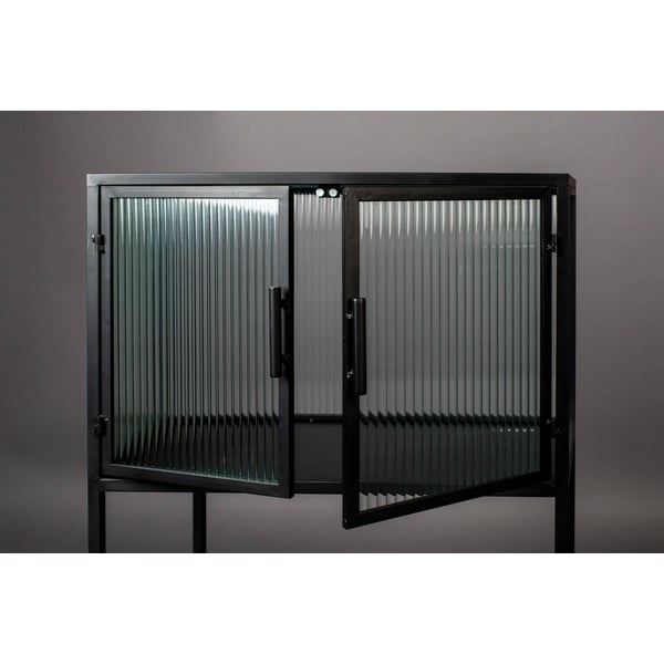 Melna metāla vitrīna 60x90 cm Boli – Dutchbone-image-4