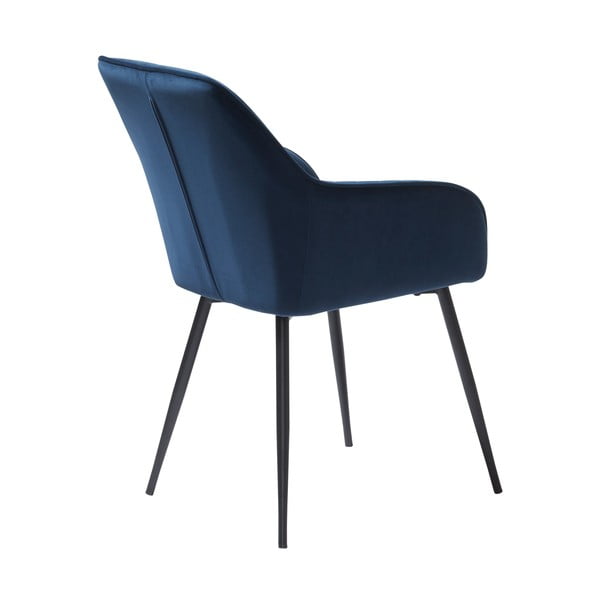 Tumši zili polsterēti ēdamistabas krēsli ar roku balstiem (2 gab.) Nolan Stripe – Unique Furniture-image-2