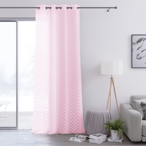 Rozā aizkars AmeliaHome Molisa Eyelets, 140 x 250 cm-image-2
