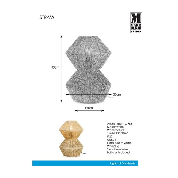 Galda lampa Markslöjd Straw Nature-image-4