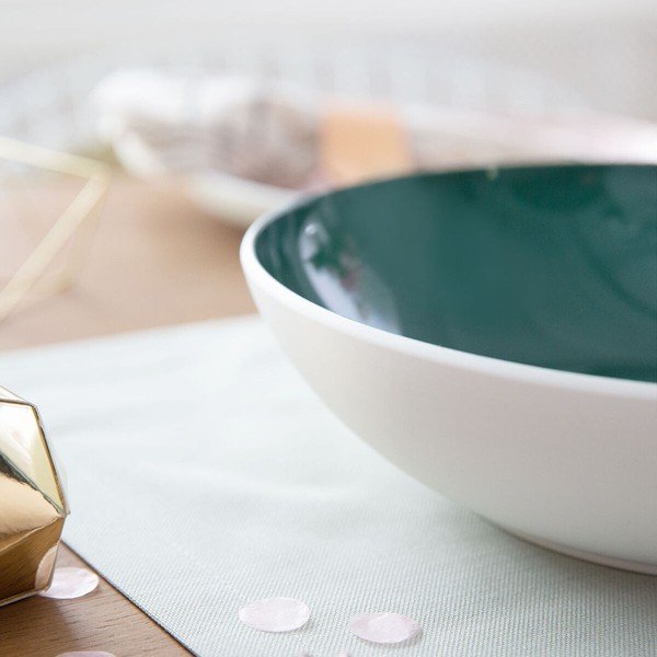 Balta ar zaļu porcelāna servēšanas trauks Villeroy & Boch Uni, ⌀ 26 cm-image-3