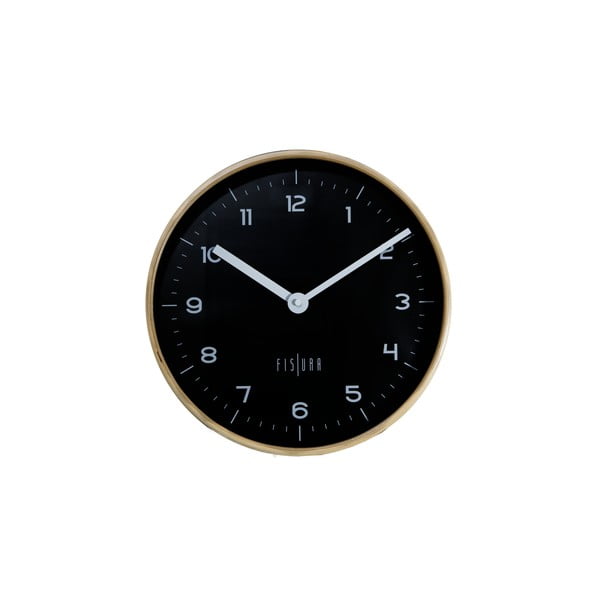 Melns sienas pulkstenis Fisura Reloj Pared Woody Negro, ⌀ 30 cm