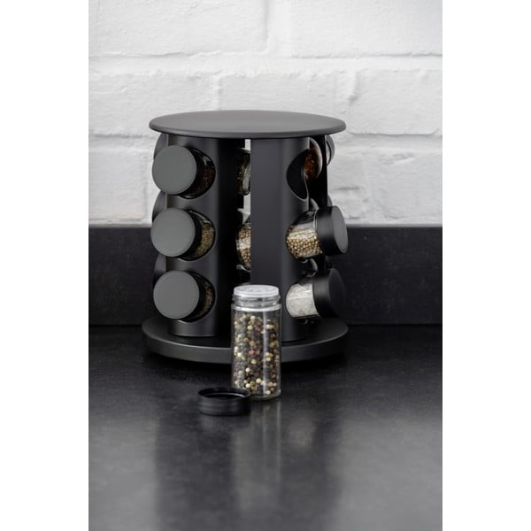 Garšvielu trauku komplekts ar statīvu (12 gab.) Bruna – Wenko-image-1