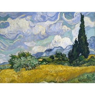 Gleznas reprodukcija Vincent van Gogh – Wheat Field with Cypresses, 60 x 45 cm