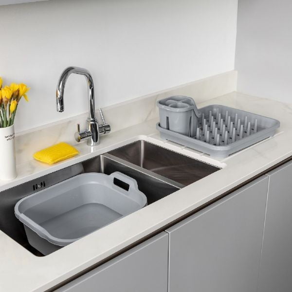 Pelēks galda piederumu žāvētājs no pārstrādātas plastmasas Addis Eco Range-image-4