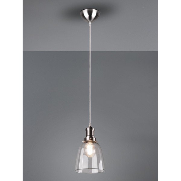 Sudraba krāsas piekaramā lampa ar stikla abažūru ø 14 cm Vita – Reality-image-1