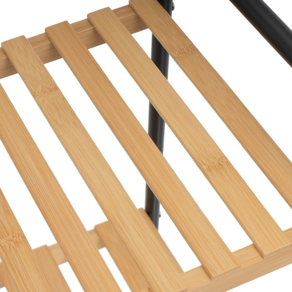 Melns/dabīga toņa bambusa plaukts 30x75 cm – Casa Selección-image-2