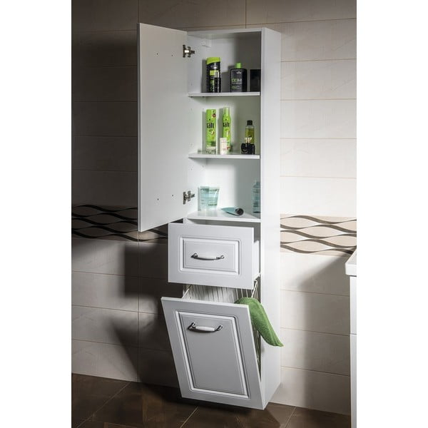 Balts vannas istabas skapis 40x184 cm Favolo – Sapho-image-2