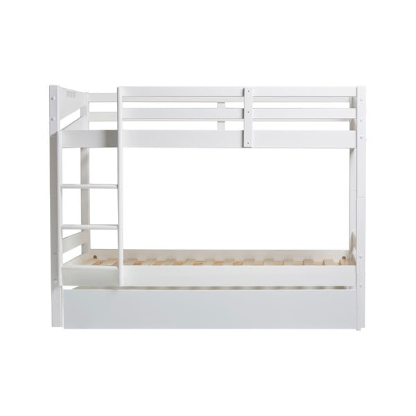 Balta bērnu divstāvu gulta ar atvilktni Marckeric Torino