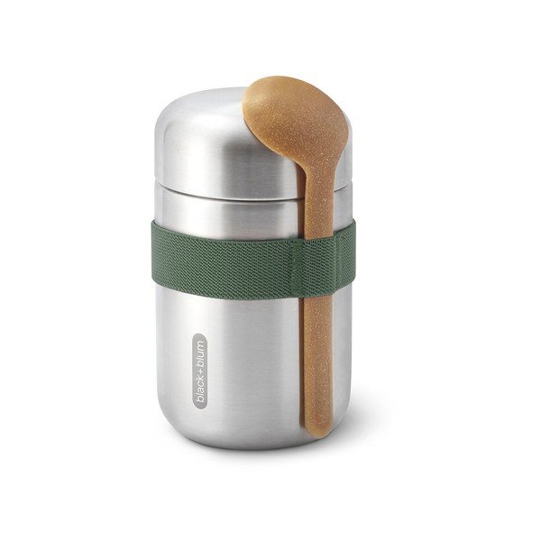 Sudraba krāsas nerūsējošā tērauda termoss pārtikai 400 ml – Black + Blum