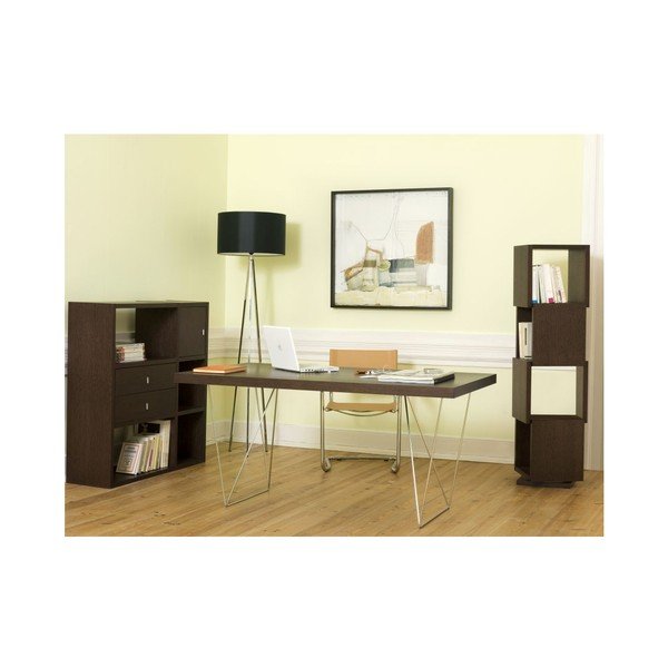 TemaHome Rotējošs grāmatu plaukts tumšā koka dekorā-image-1