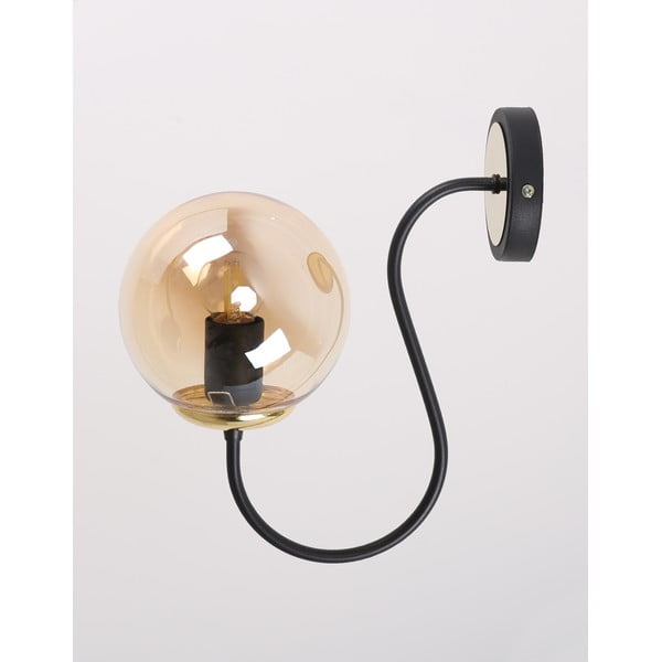 Okera dzeltena/melna sienas lampa ø 15 cm Oslo – Squid Lighting-image-2