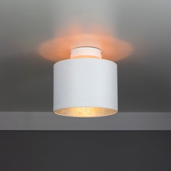 Balta griestu lampa ar sudraba detaļām Sotto Luce MIKA XS, ø 20 cm-image-1