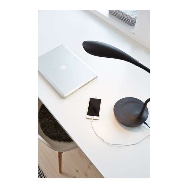 Melna galda lampa ar USB portu Markslöjd Swan-image-1