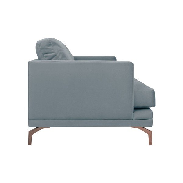 Windsor & Co Sofas Jupiter pelēks trīsvietīgs dīvāns ar zelta krāsas kāju balstu-image-2