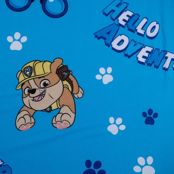 Zils vienguļamais kokvilnas bērnu palags ar gumiju 90x200 cm Paw Patrol – Jerry Fabrics-image-2
