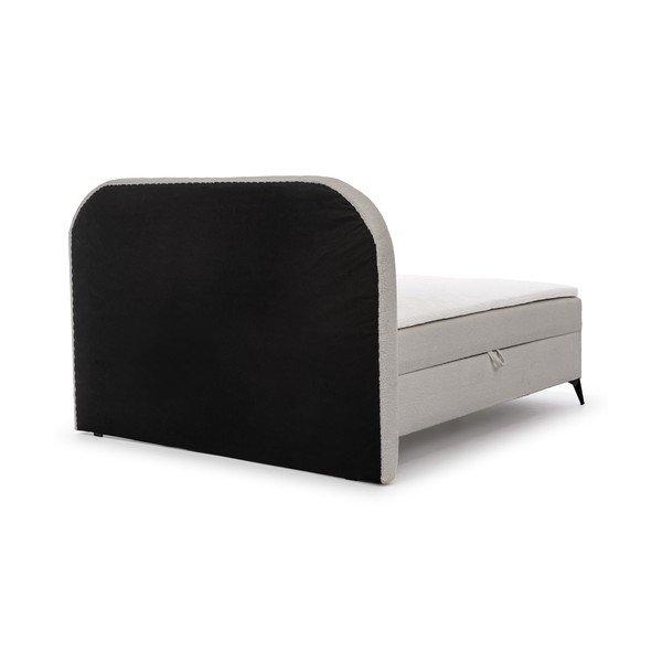 Gaiši pelēka atsperu gulta ar veļas kasti 160x200 cm Ornes – Ropez-image-4