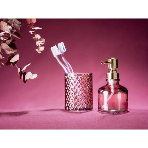 Tumši rozā stikla trauks zobu birstei Atessa – Wenko-image-4