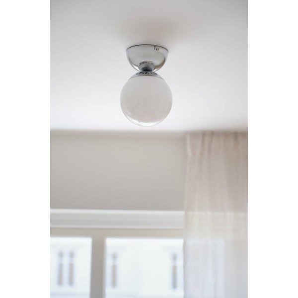 Balta/spīdīgas sudraba krāsas griestu lampa no opāla stikla ø 15 cm Leah – Jotex-image-2