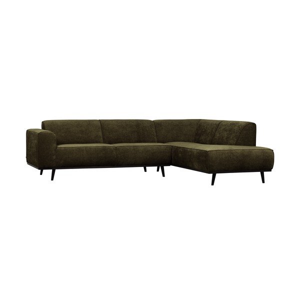 Tumši zaļš velveta stūra dīvāns (ar labo stūri/L veida) Statement – WOOOD-image-1