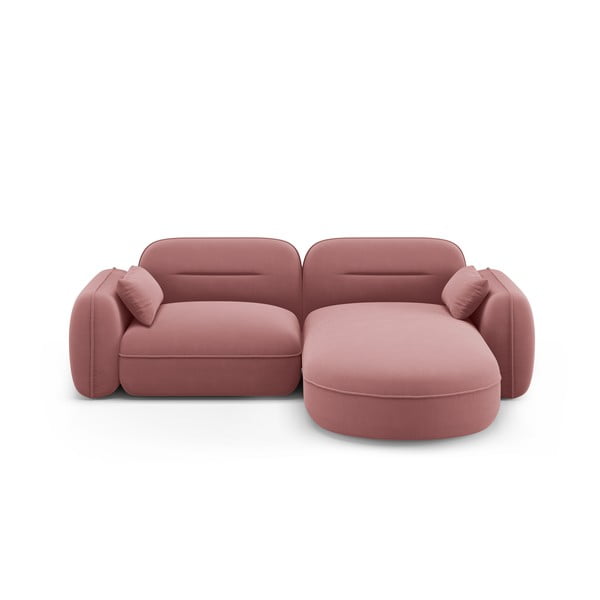 Rozā samta stūra dīvāns (ar labo stūri) Audrey – Interieurs 86
