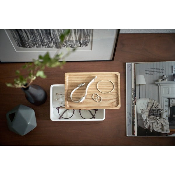 Balta uzglabāšanas kaste ar vāku 18,5x12,5x7 cm Rin – YAMAZAKI-image-1