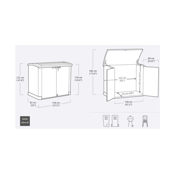 Bēša plastmasas dārza bufete Store It Out – Keter-image-1