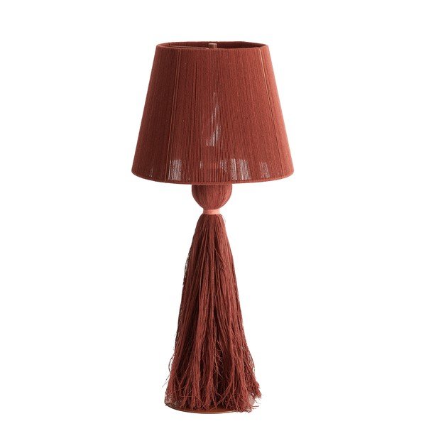 Ķieģeļu sarkana galda lampa ar auduma abažūru (augstums 58 cm) Espino – Light & Living