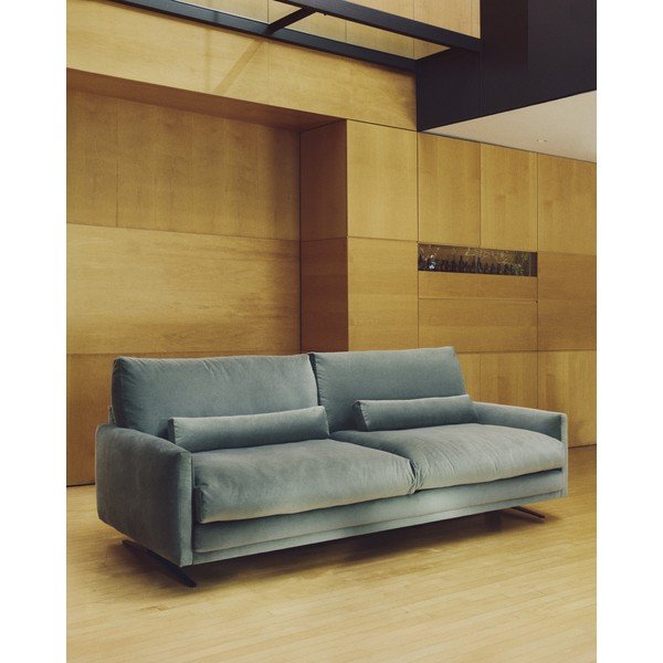 Zaļš samta dīvāns 240 cm Veliro – Kave Home-image-1