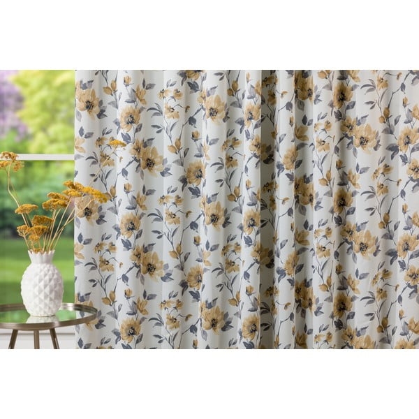 Dzeltens/krēmkrāsas aizkars 210x245 cm Cefalu – Mendola Fabrics-image-3