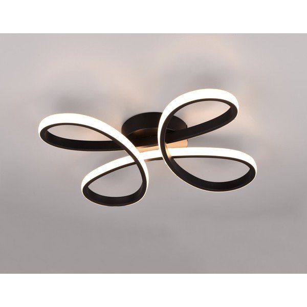 Melna LED griestu lampa 40x40 cm Fly – Trio-image-1
