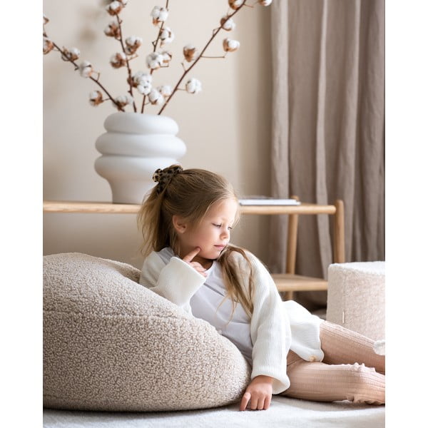 Gaiši brūns bērnu sēžammaiss no buklē auduma Round – Wigiwama-image-4
