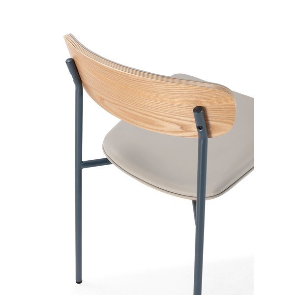 Bēši polsterēti pusdienu krēsli saliekami vieni uz otra (2 gab.) Saula – Marckeric-image-4